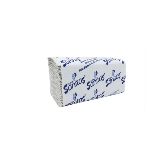 TOALLA INTERDOBLADA SANITAS BLANCO 20 PAQx= 2,000 PZS M:92231
